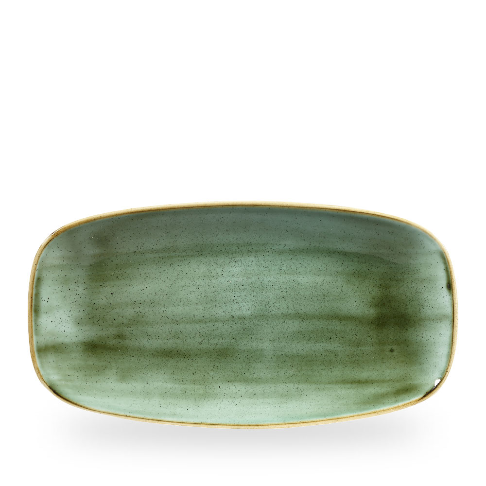 Churchill Stonecast Samphire Green Chefs Oblong Platte 35.5 x 18.9 cm