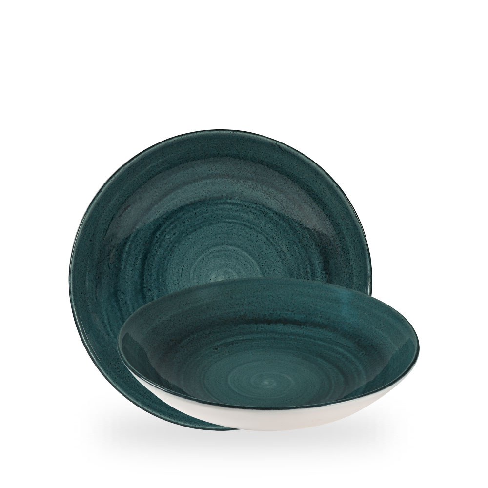 Churchill Stonecast Patina Rustic Teal Teller Tief Coup 24,8 cm