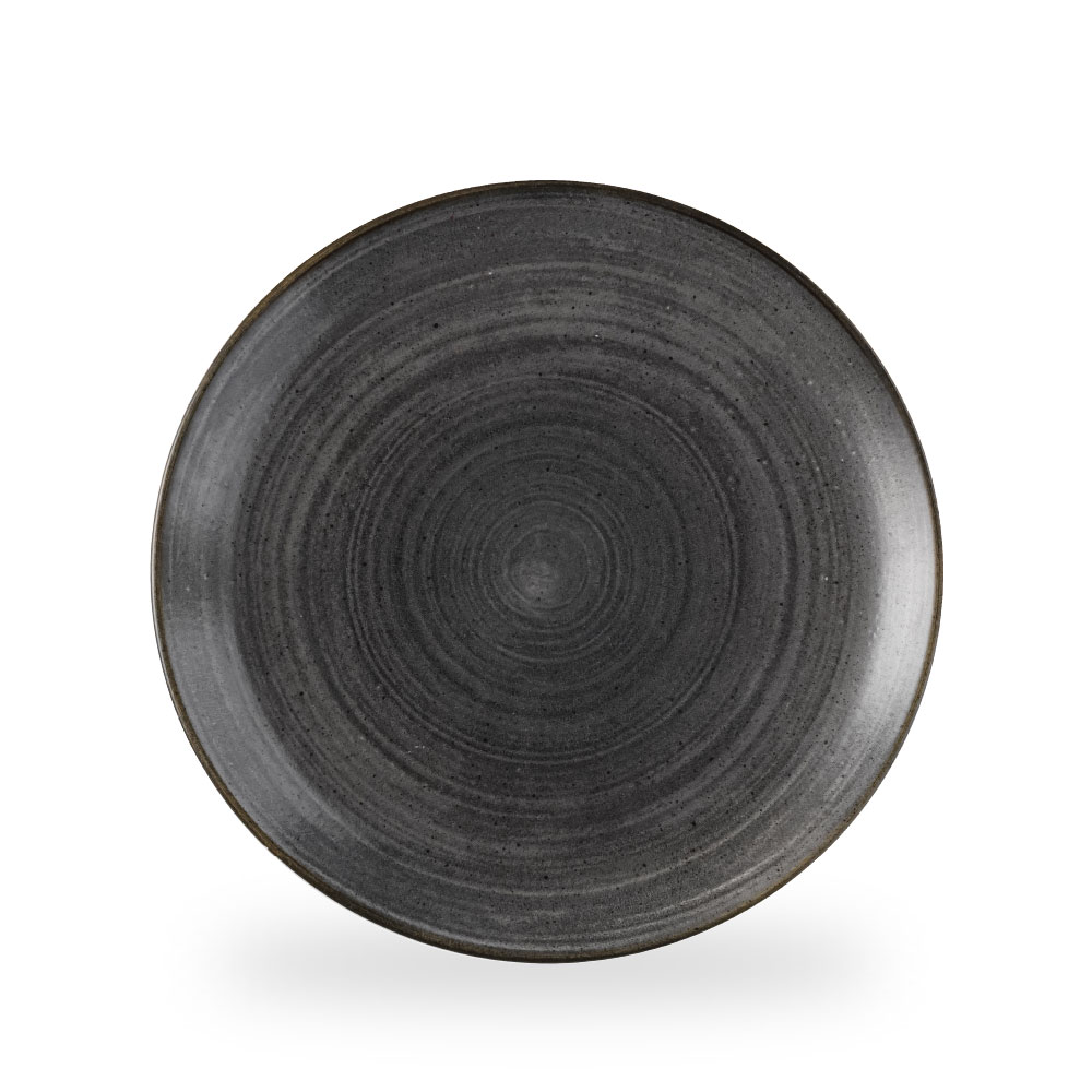 Churchill Stonecast Raw Black Teller Flach Coup 28.8 cm 