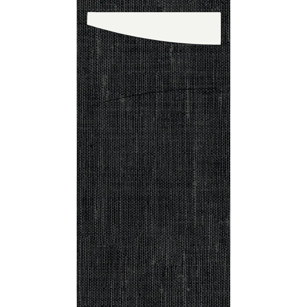 Sacchetto BIO Dunisoft, schwarz, Serviette weiß, 230 x 115 mm