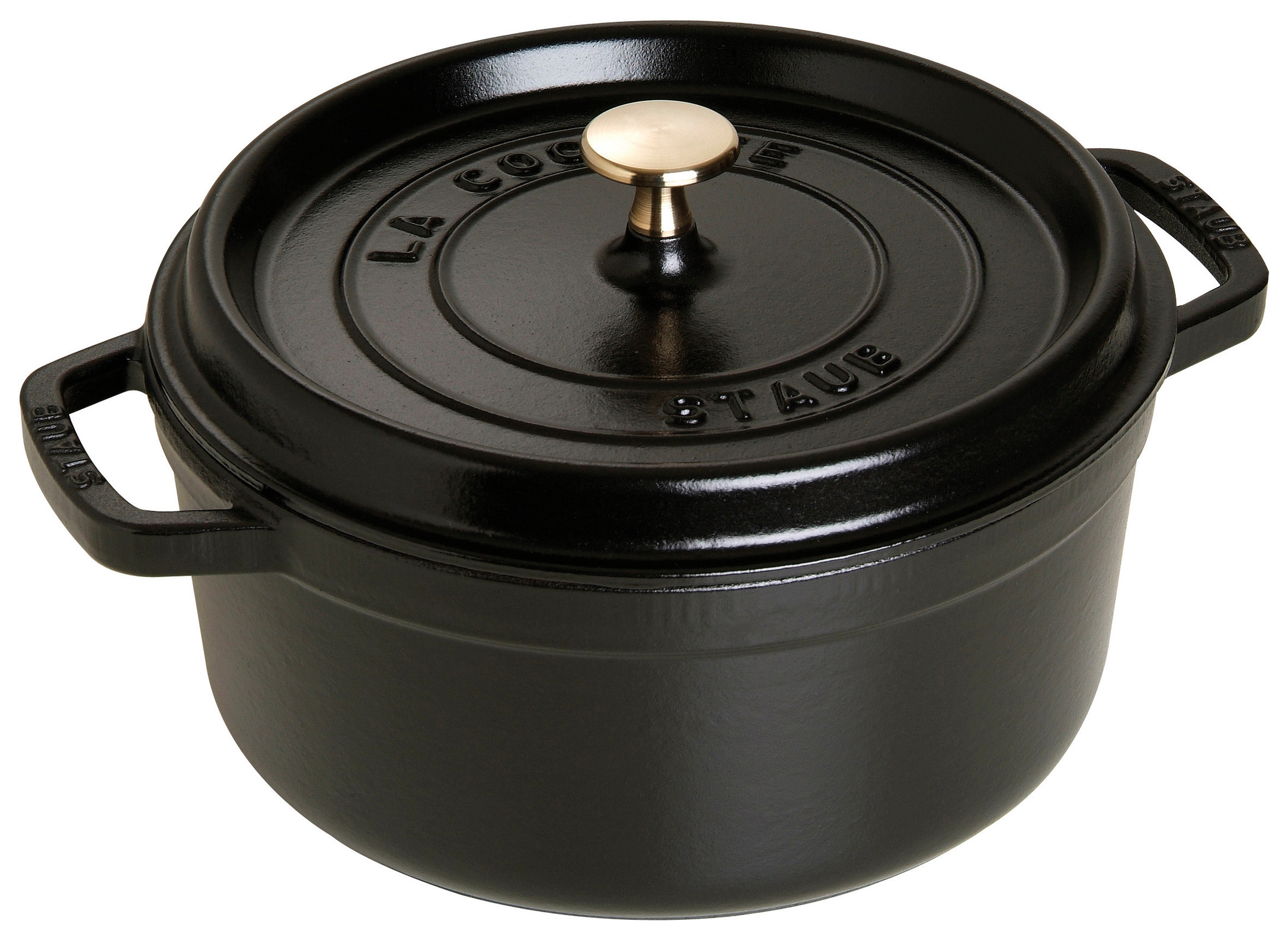 Cocotte, 24 cm, Schwarz, rund, Gusseisen