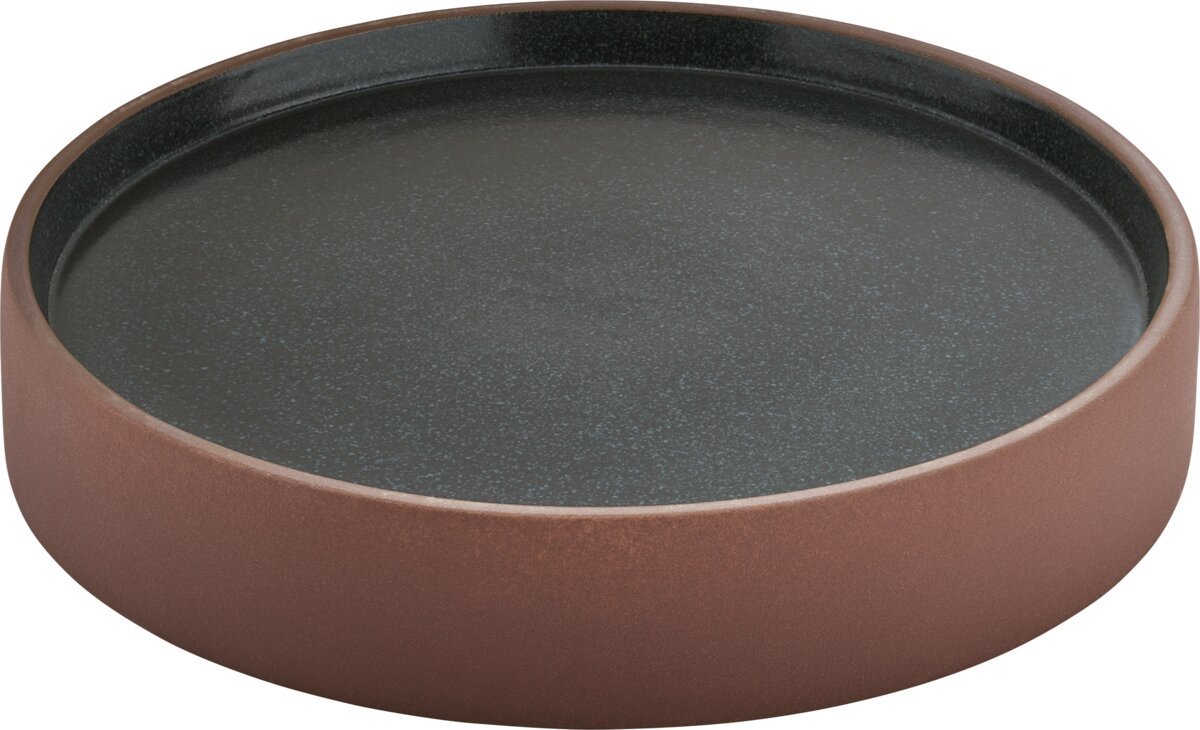 2in1 Braun-Schwarz - Teller flach, tief rund 24 cm