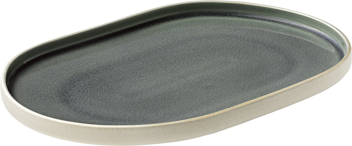 Nara Grey - Platte oval , grau, 30 cm