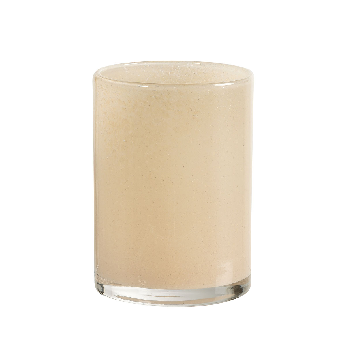 Silky Kerzenglas beige, 11.5 x 8.5 cm