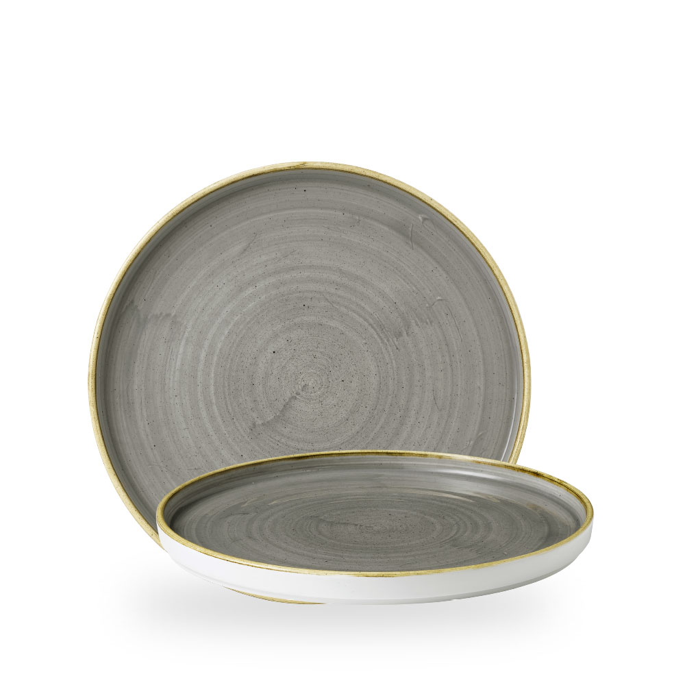 Churchill Stonecast Grey Teller Rund Mit Erhoehtem Rand 26 cm