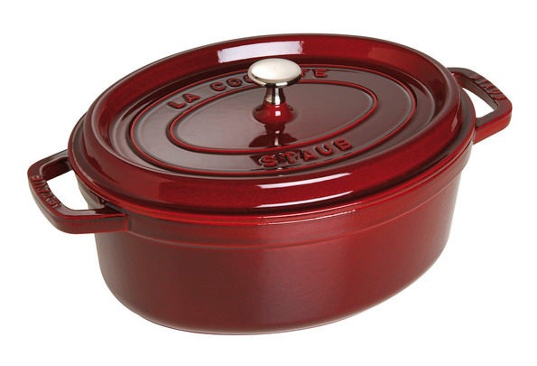 Cocotte, 29 cm, Grenadine-Rot, oval, Gusseisen