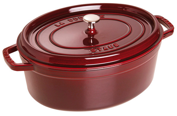 Cocotte, 31 cm, Grenadine-Rot, oval, Gusseisen