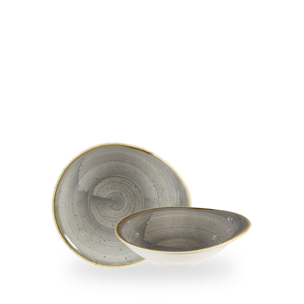 Churchill Stonecast Grey Schale Oval Tief 18.5 x 16.6 cm