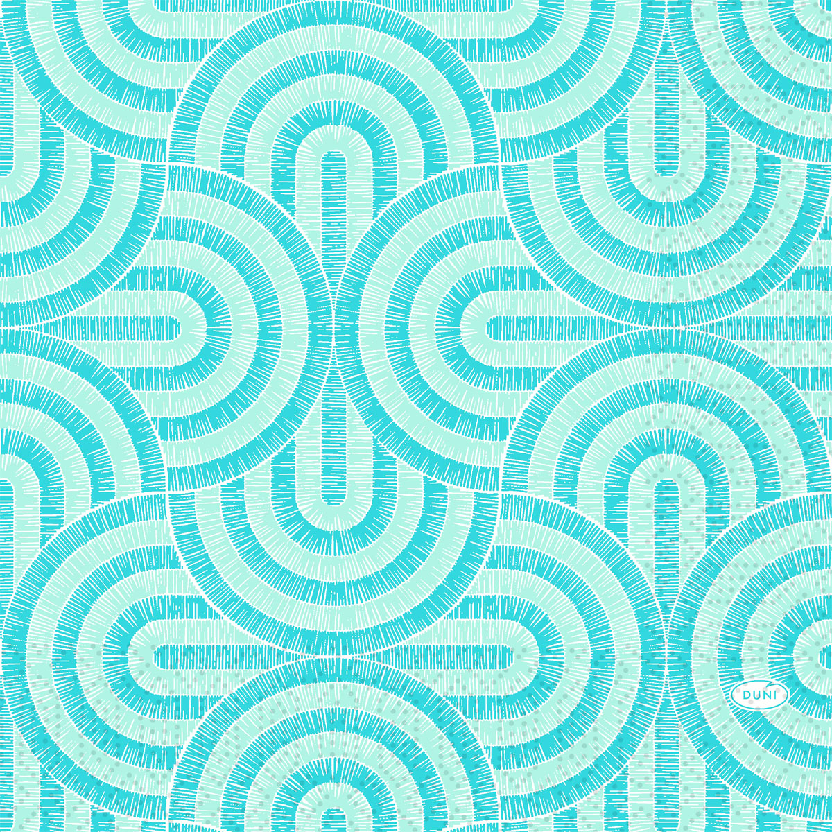 Zelltuchservietten - Breeze Mint Blue, 33 x 33 cm, 3-lagig, 1/4 Falz