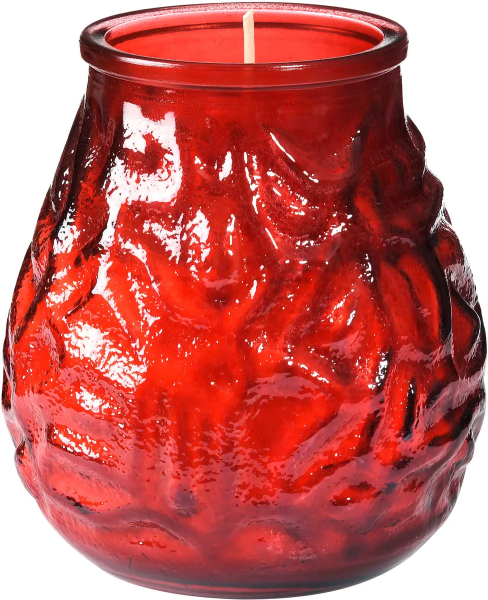 Kerzenglas Venezia, Rot, Ø 10 cm, 70 h  