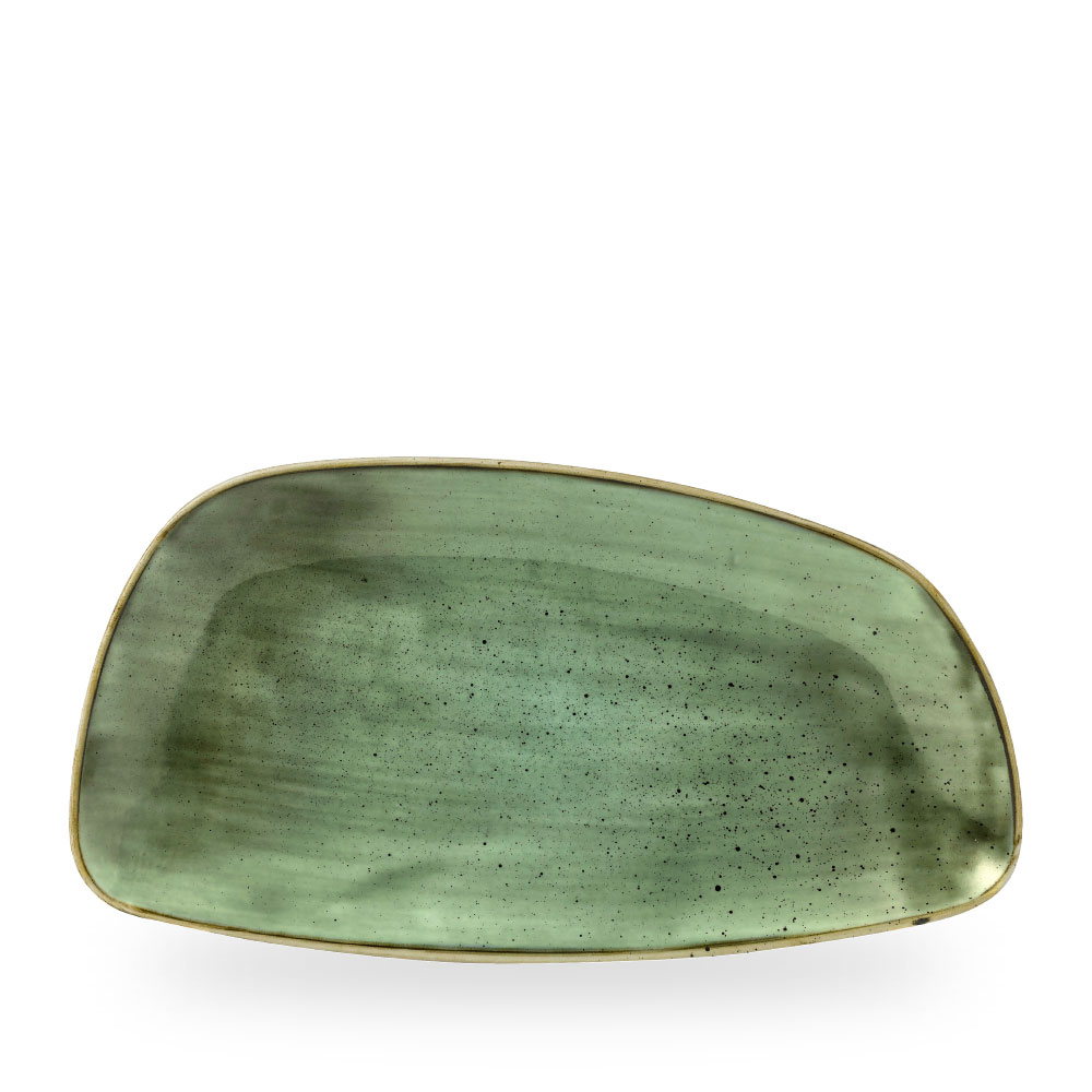 Churchill Stonecast Samphire Green Chefs Geo Platte 35 x 18.5 cm