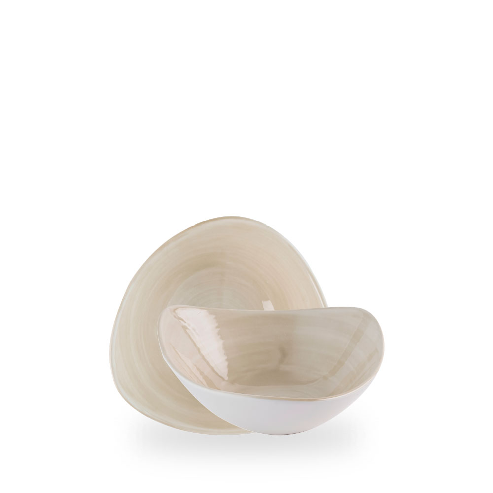 Churchill Stonecast Canvas Natural Teller Tief Dreieckig 18,5 cm