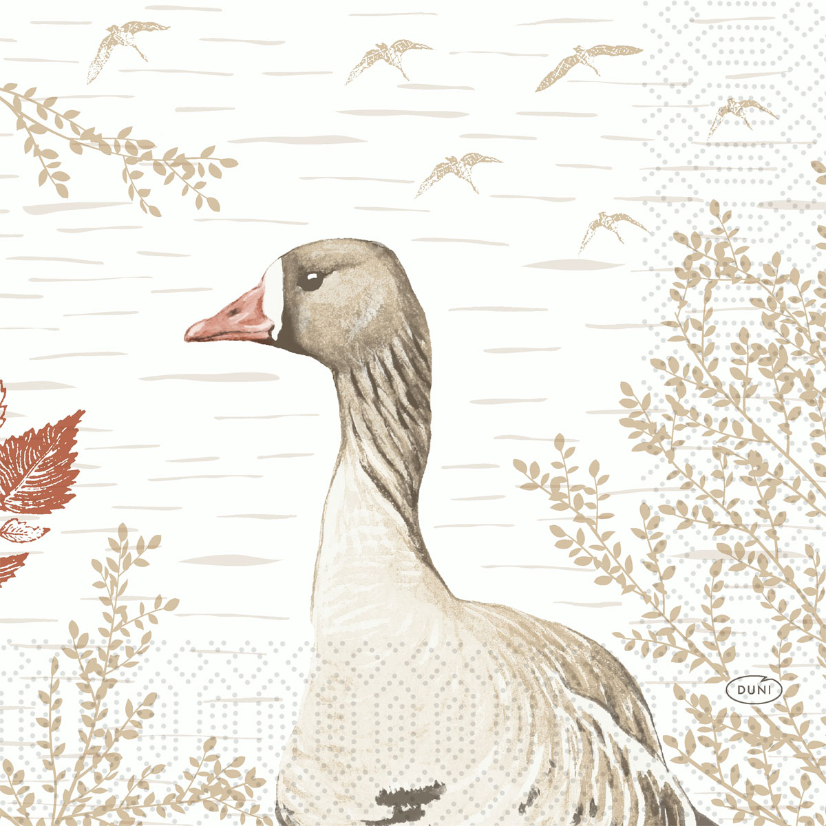 Zelltuchservietten - Wood & Goose, 33 x 33 cm, 3-lagig, 1/4-Falz