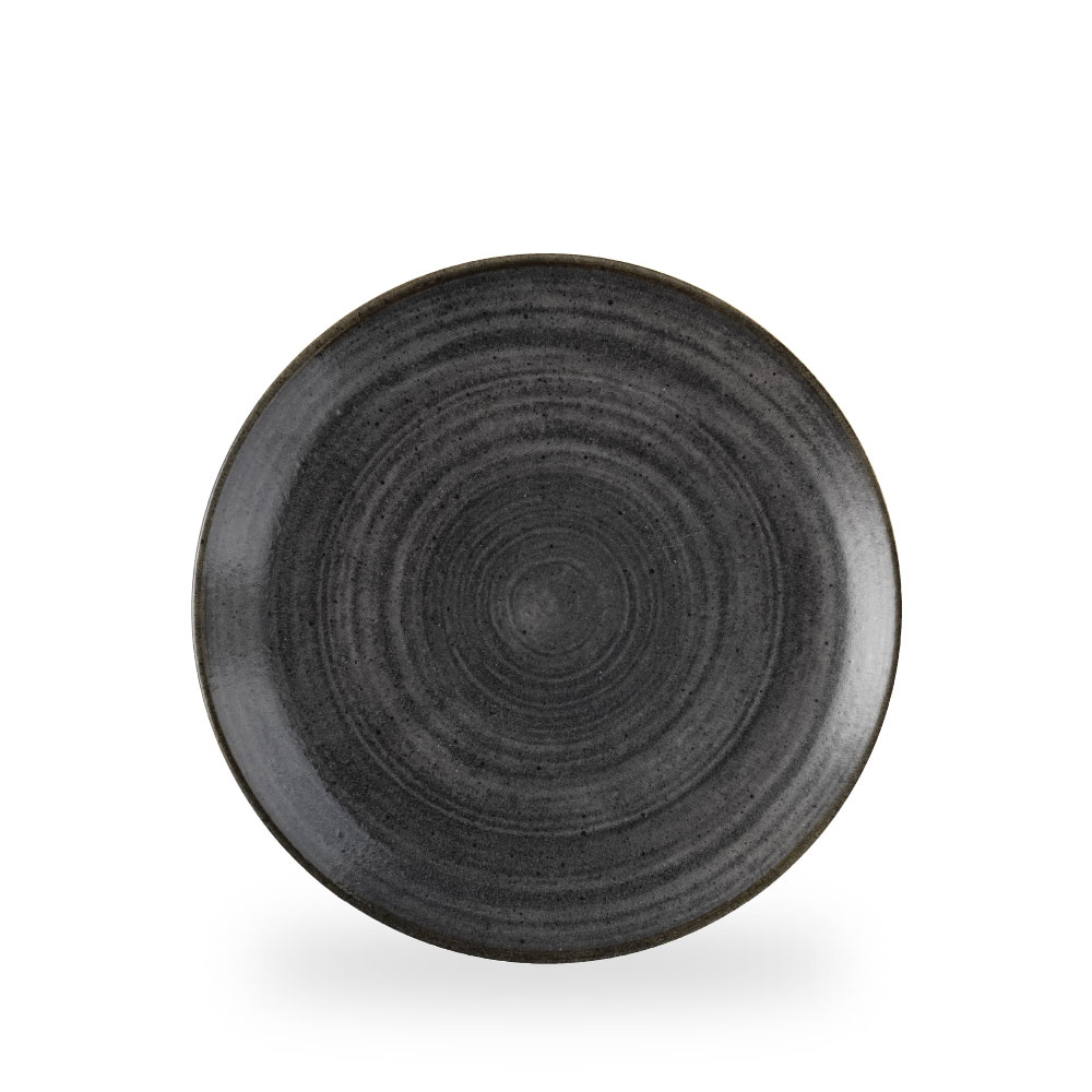 Churchill Stonecast Raw Black Teller Flach Coup 26 cm 