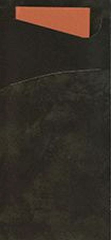 Sacchetto Zelltuch-Serviettentasche, schwarz, Serviette Sun Orange, 190 x 85 mm