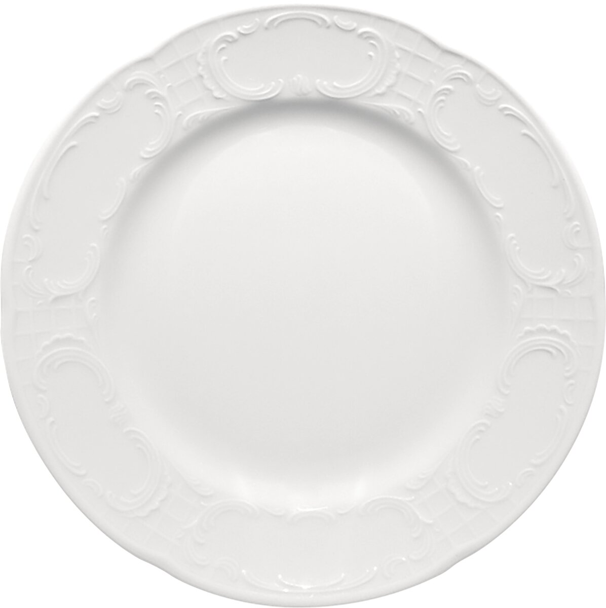Mozart - Teller flach rund steile Fahne Relief, 24 cm