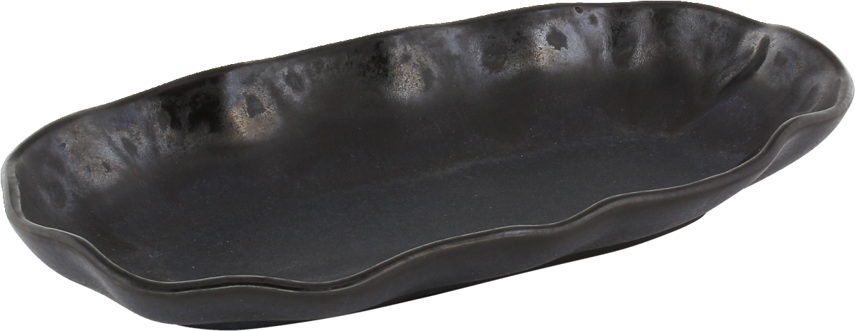 Nami - Platte oval ebony 24x12cm