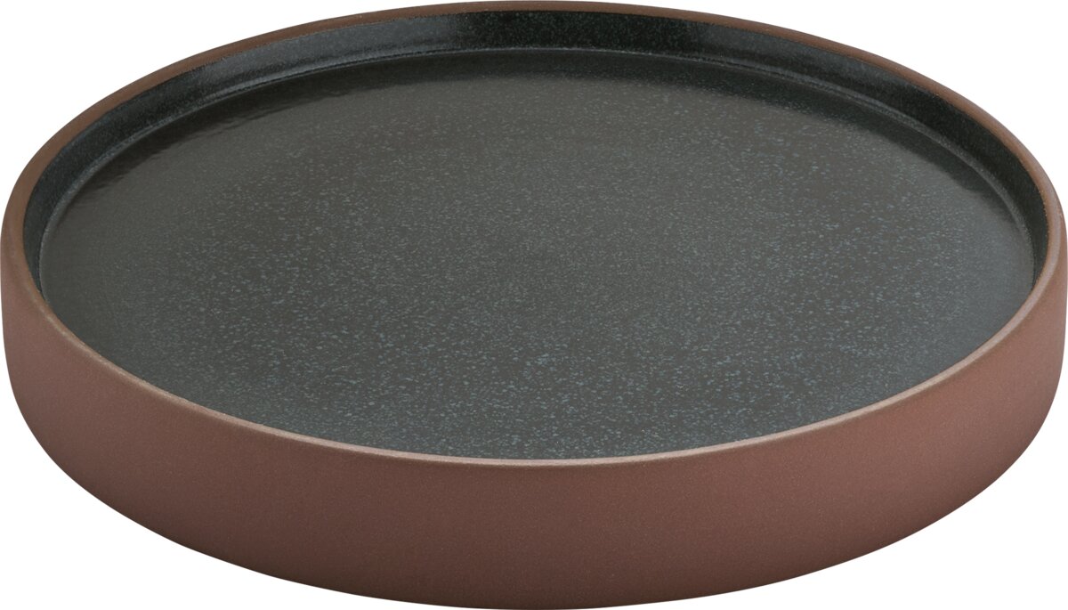 2in1 Braun-Schwarz - Teller flach, halbtief, rund 21 cm