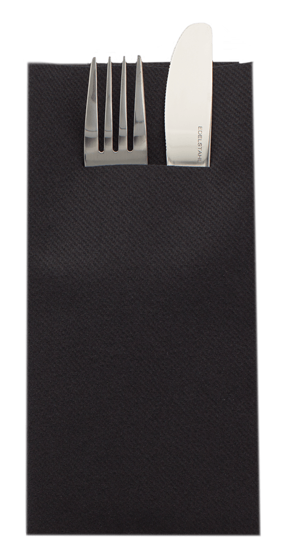 Pocket Napkin - Linclass light Besteckservietten, 40 x 40 cm, 1/8 Falz, schwarz