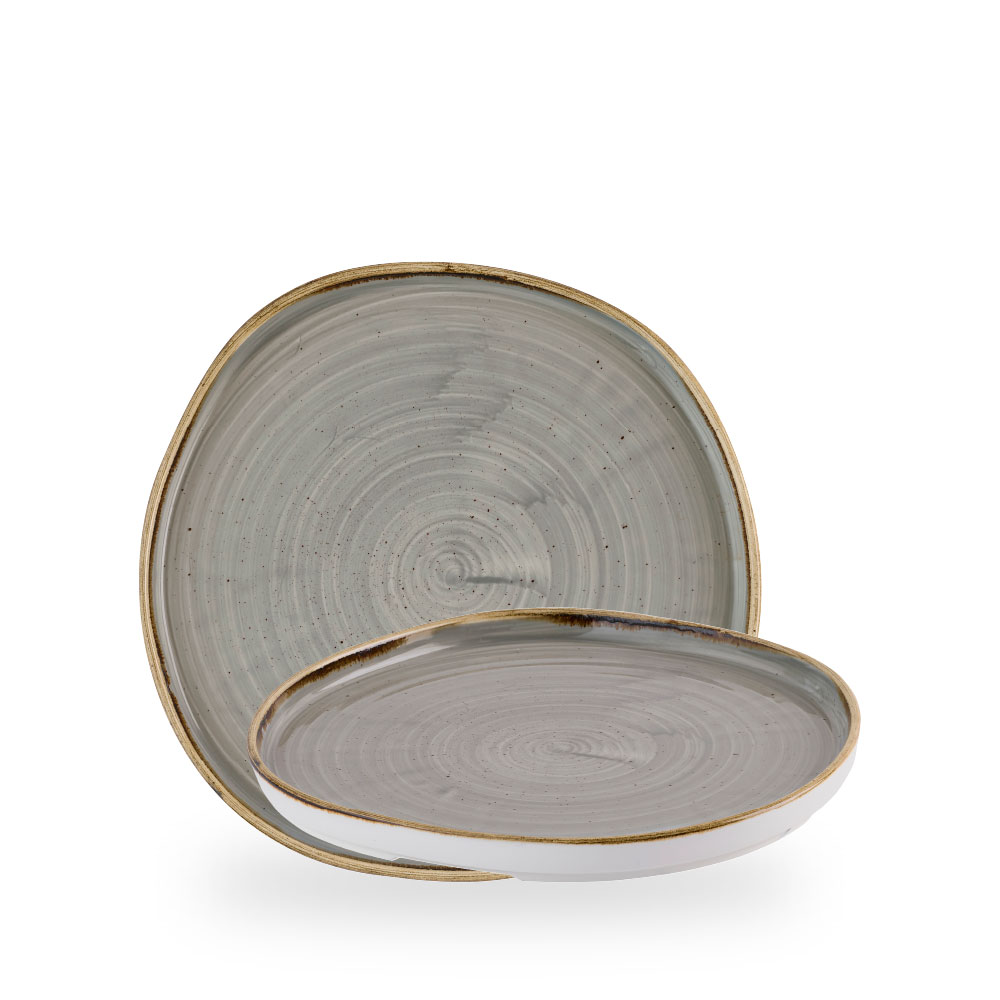 Churchill Stonecast Grey Teller Flach Mit Steilrand Organic 26 cm