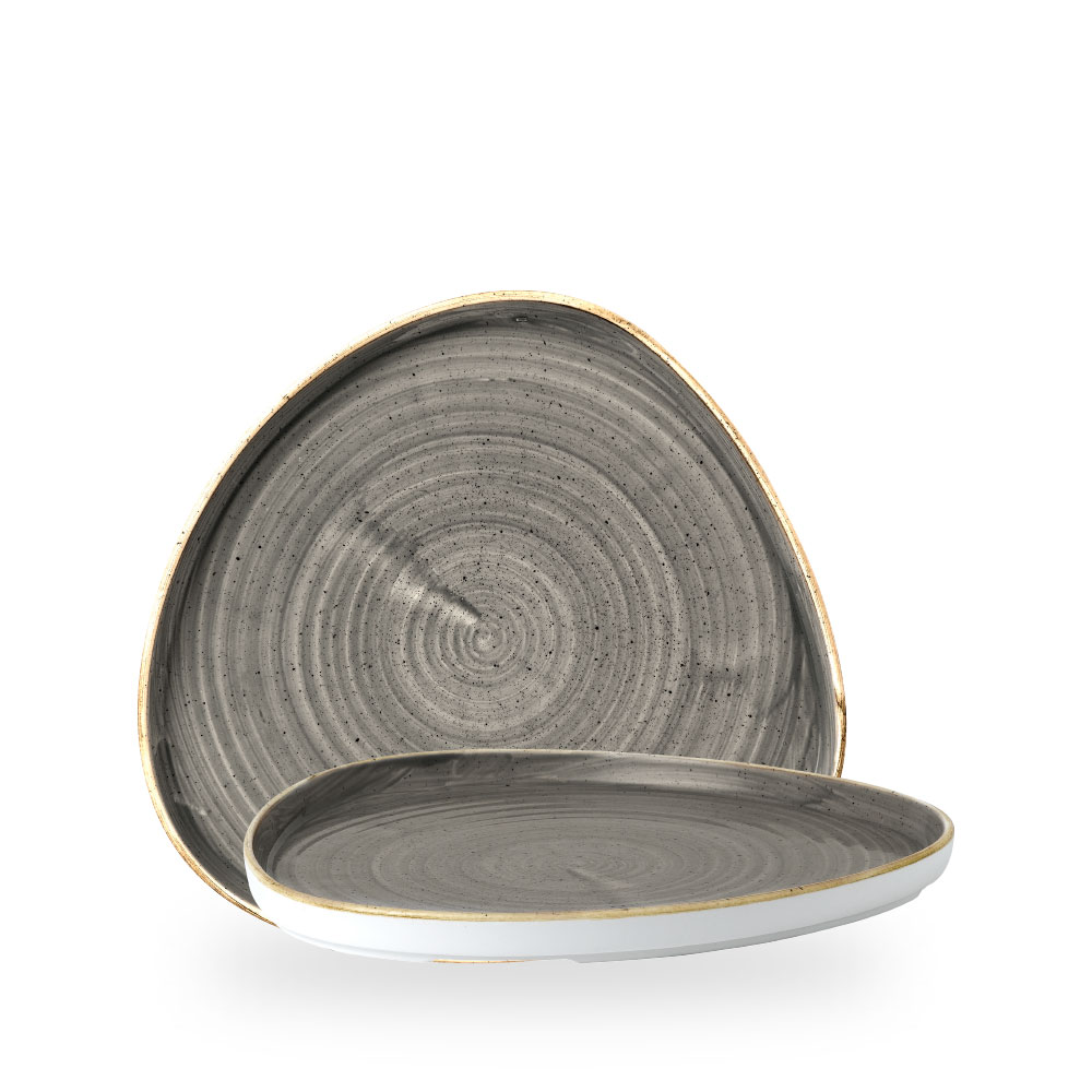 Churchill Stonecast Grey Triangle Walled Chefs Plate 10 1, 4 