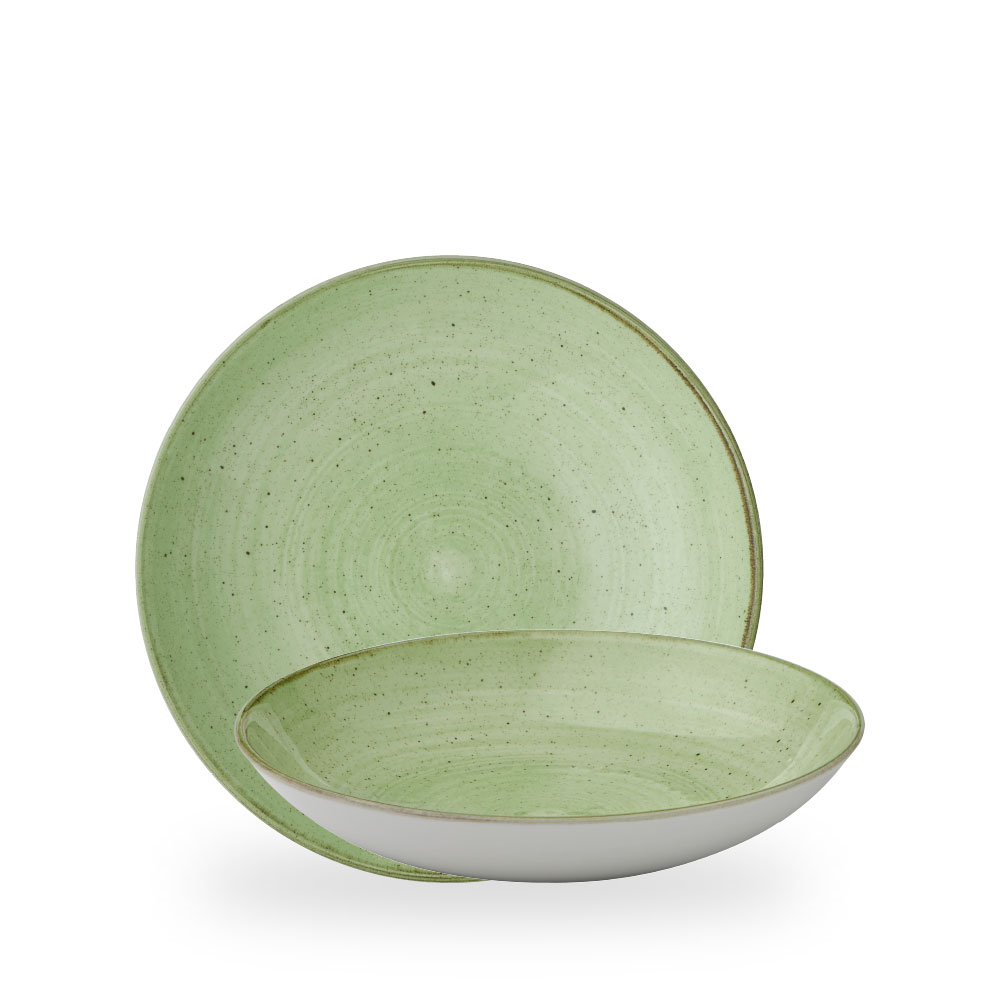 Churchill Stonecast Sage Green Teller Tief Coup 24.8 cm
