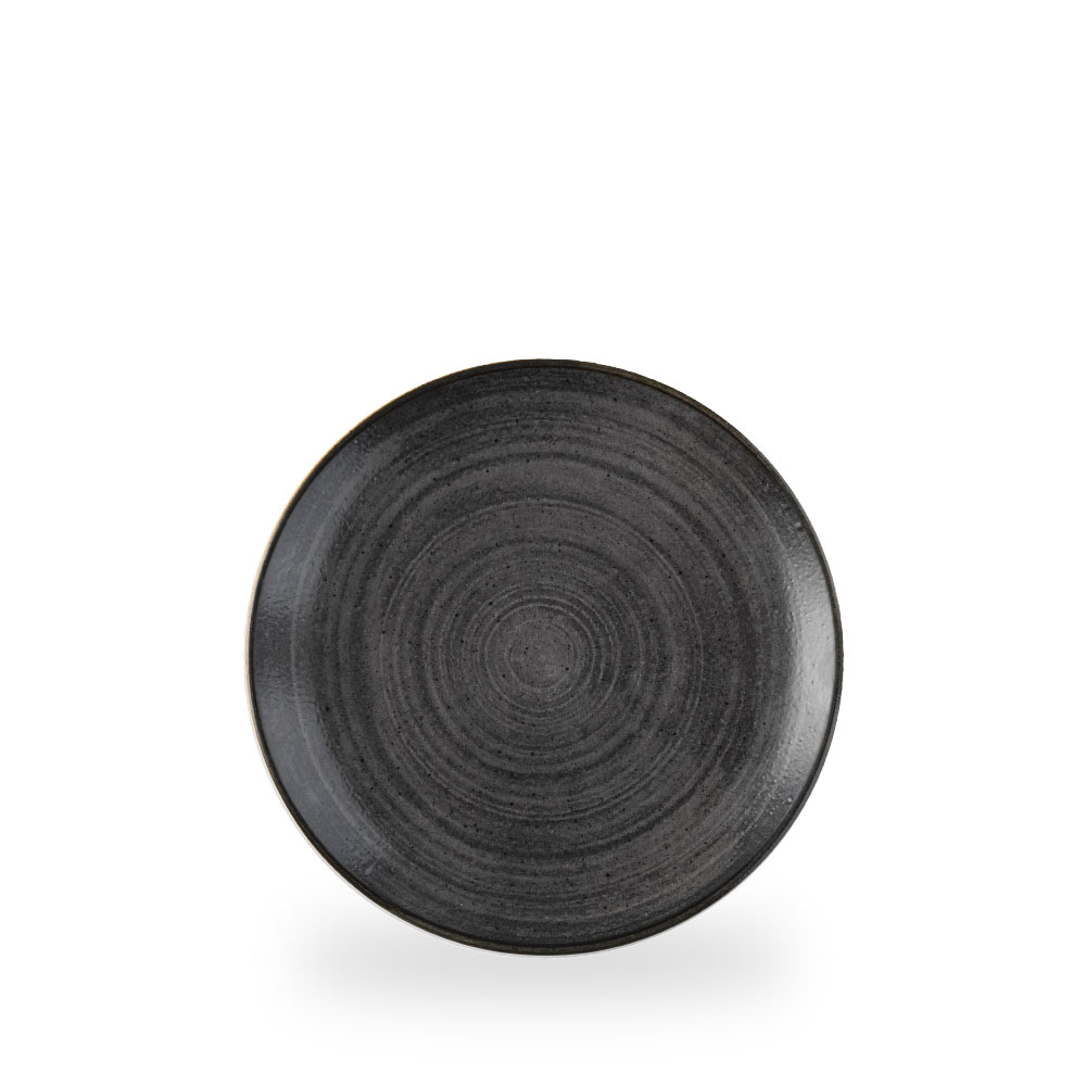 Churchill Stonecast Raw Black Teller Flach Coup 21.7 cm 