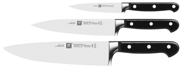 Messerset, 3-tlg, Spick- und Ganiermesser 10 cm, Fleischmesser 16 cm, Kochmesser 20 cm