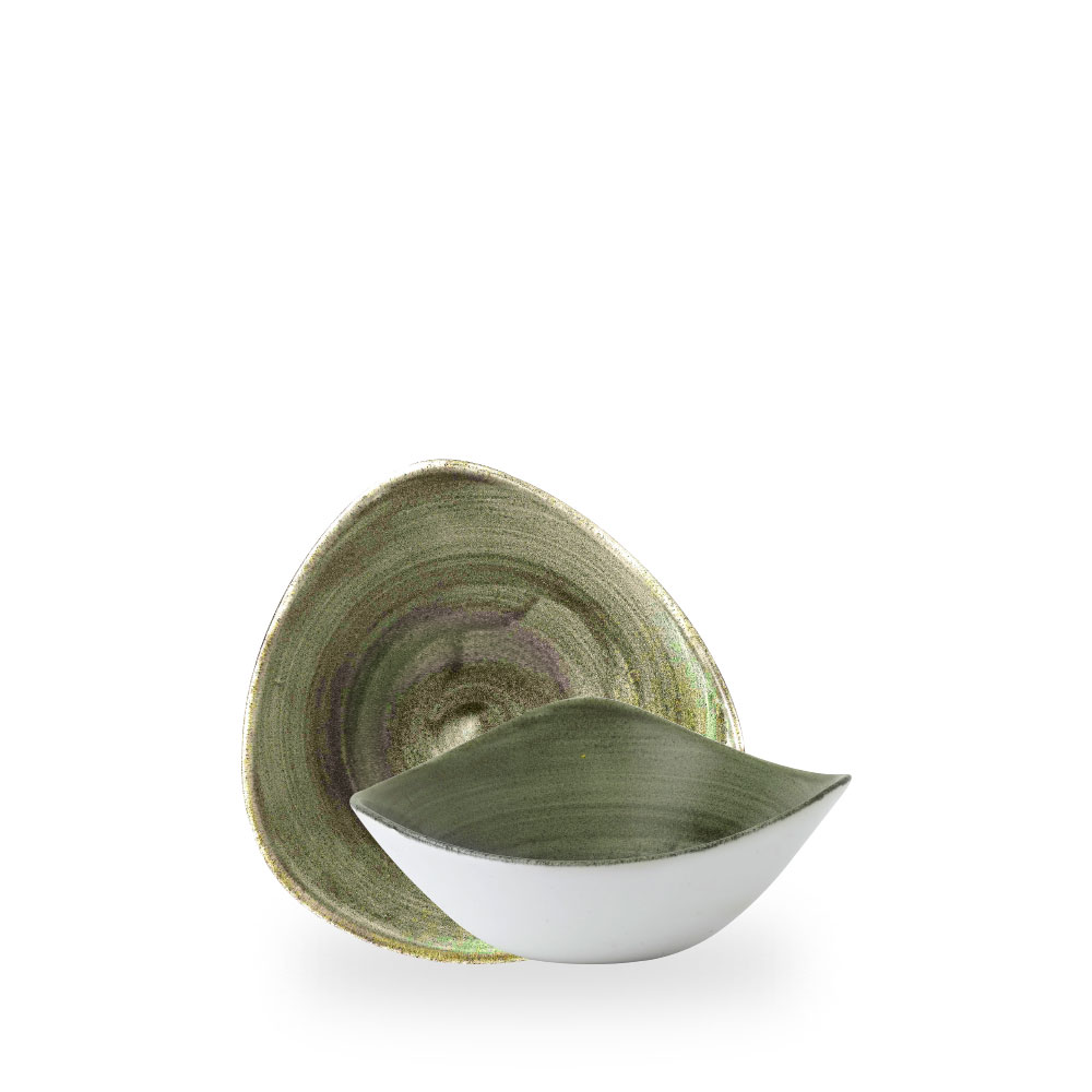 Churchill Stonecast Patina Burnished Green Bowl Dreieck.18,5 cm, 37Cl