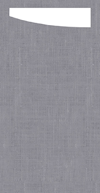 Sacchetto Dunisoft-Serviettentasche, granite grey, Serviette weiß, 230 x 115 mm