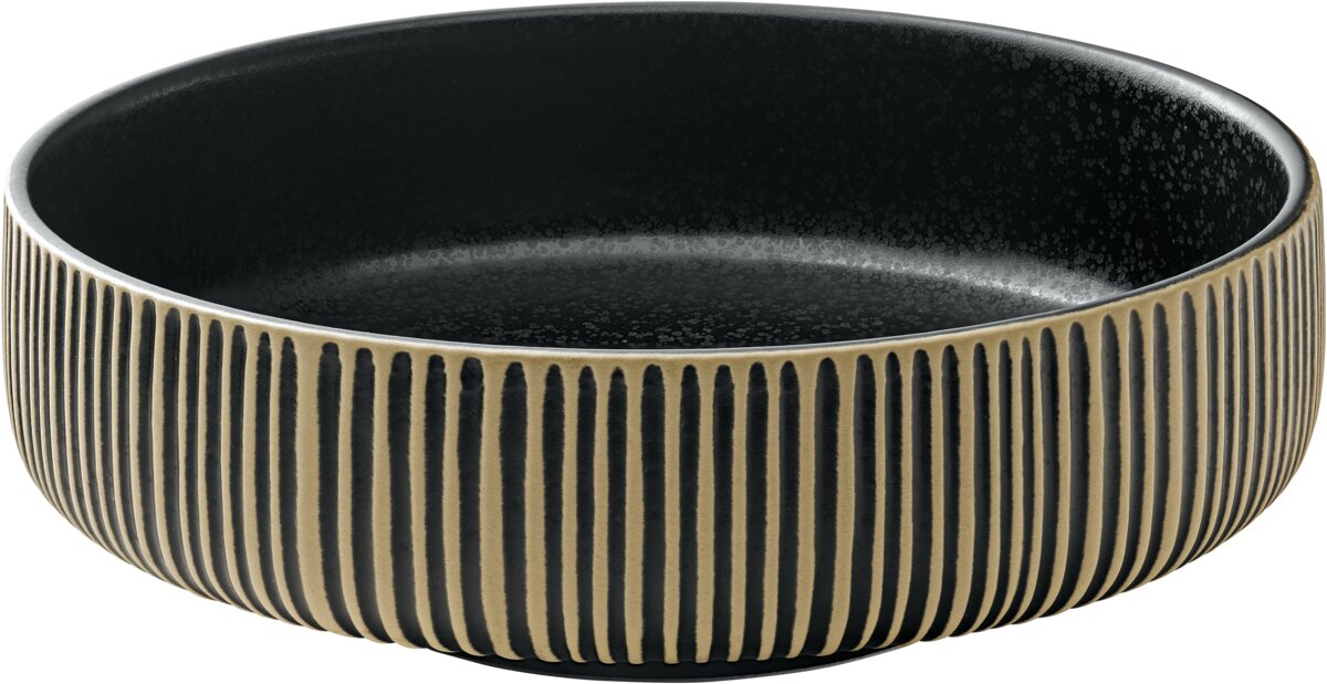 Nara Black&White - Schüssel rund Relief, schwarz-weiß, 21 cm, 1.46 ltr.