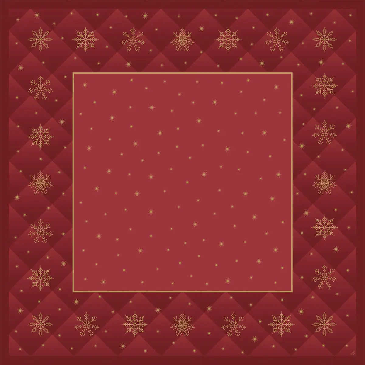Mitteldecken BIO Dunicel - Rhombus bordeaux, 84 x 84 cm