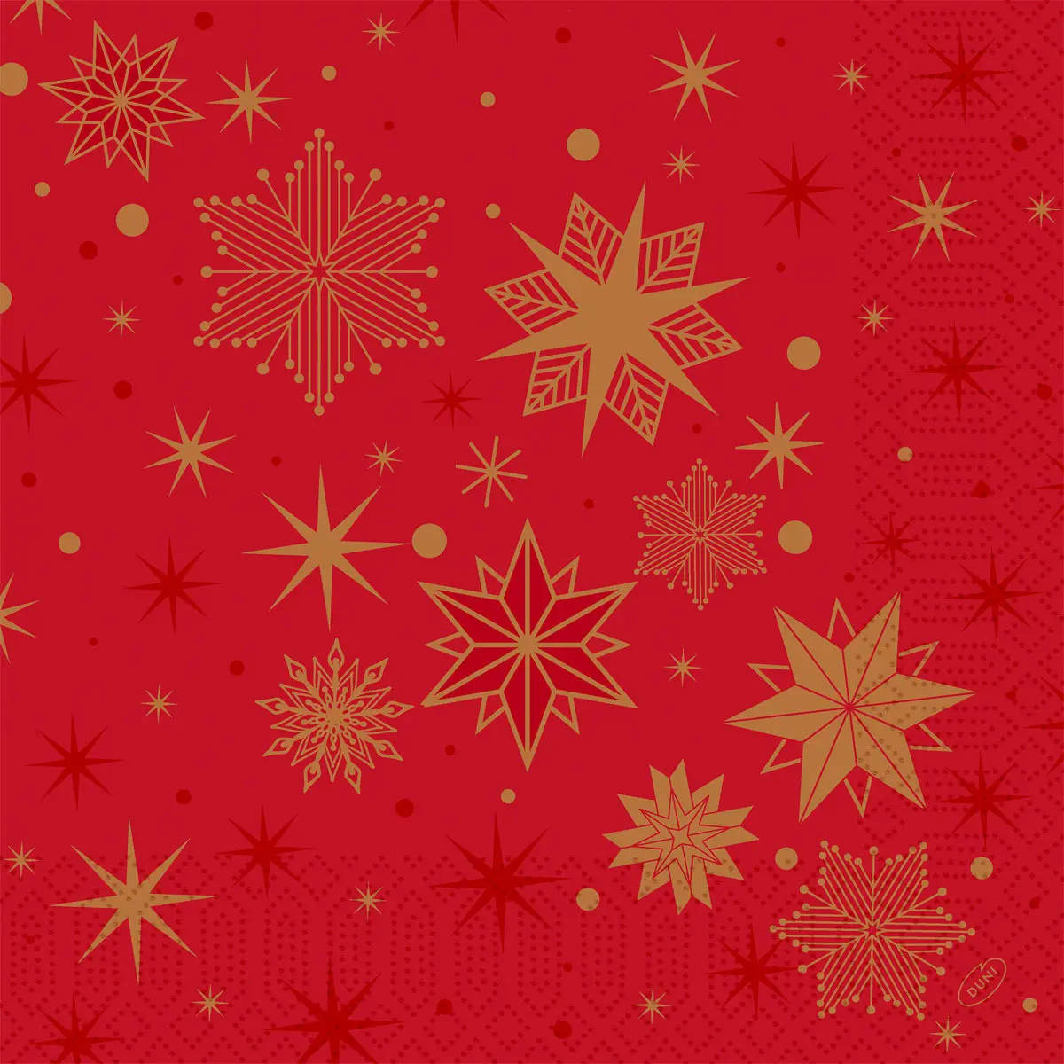 Zelltuchservietten - Stargazing Red, 40 x 40 cm, 3-lagig, 1/4 Falz