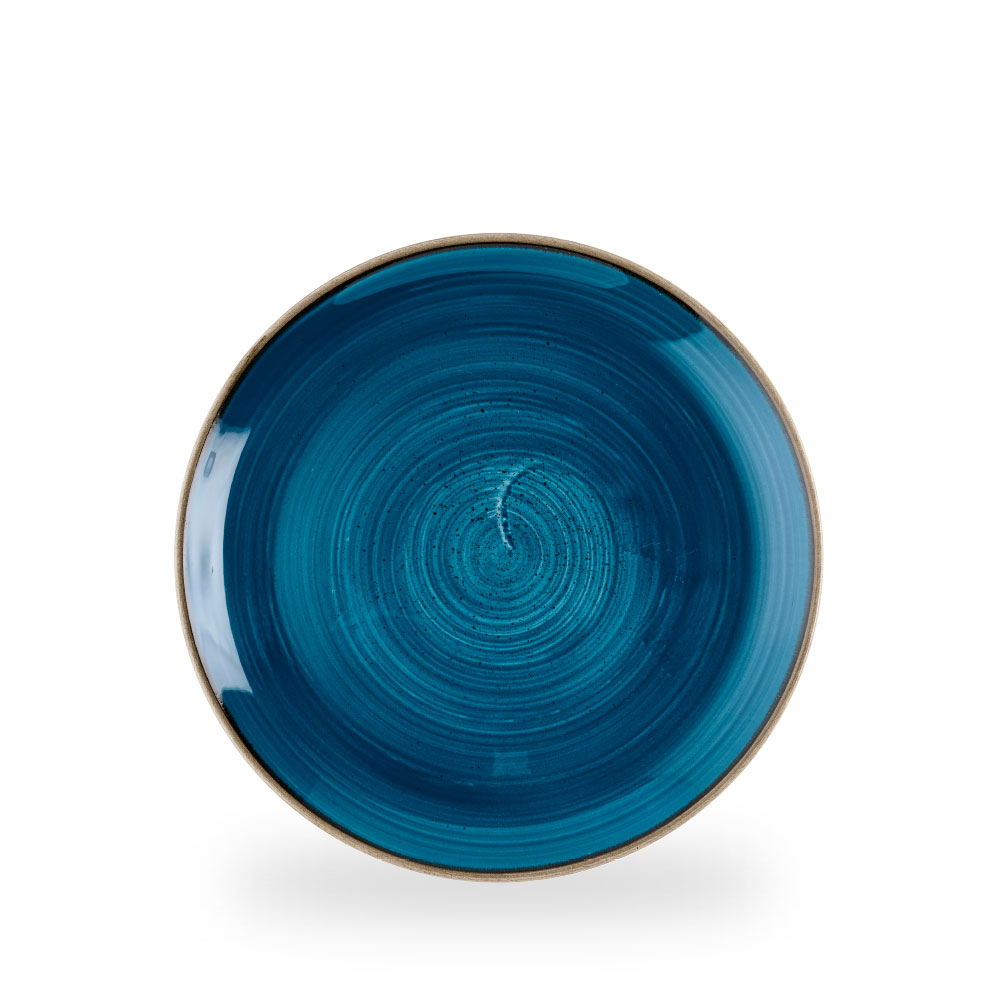 Churchill Stonecast Java Blue Teller Flach Coup 26 cm