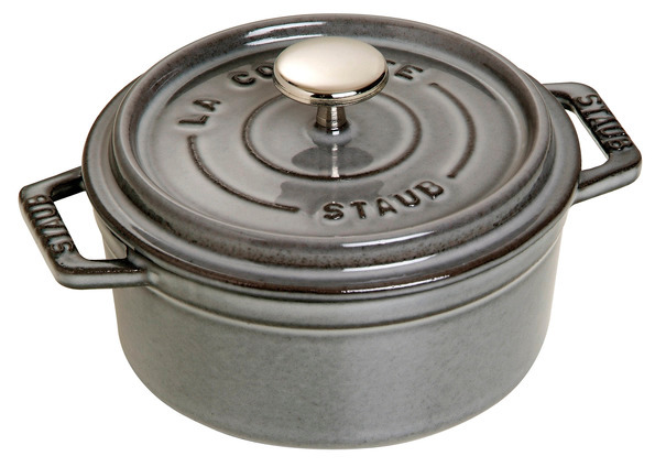 Cocotte, 12 cm, Graphit-Grau, rund, Gusseisen
