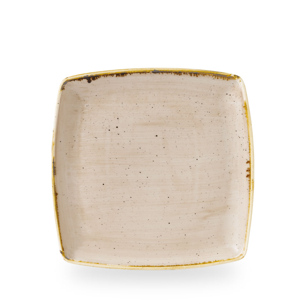 Churchill Stonecast Nutmeg Cream Platte Tief Quadrat. 26 cm