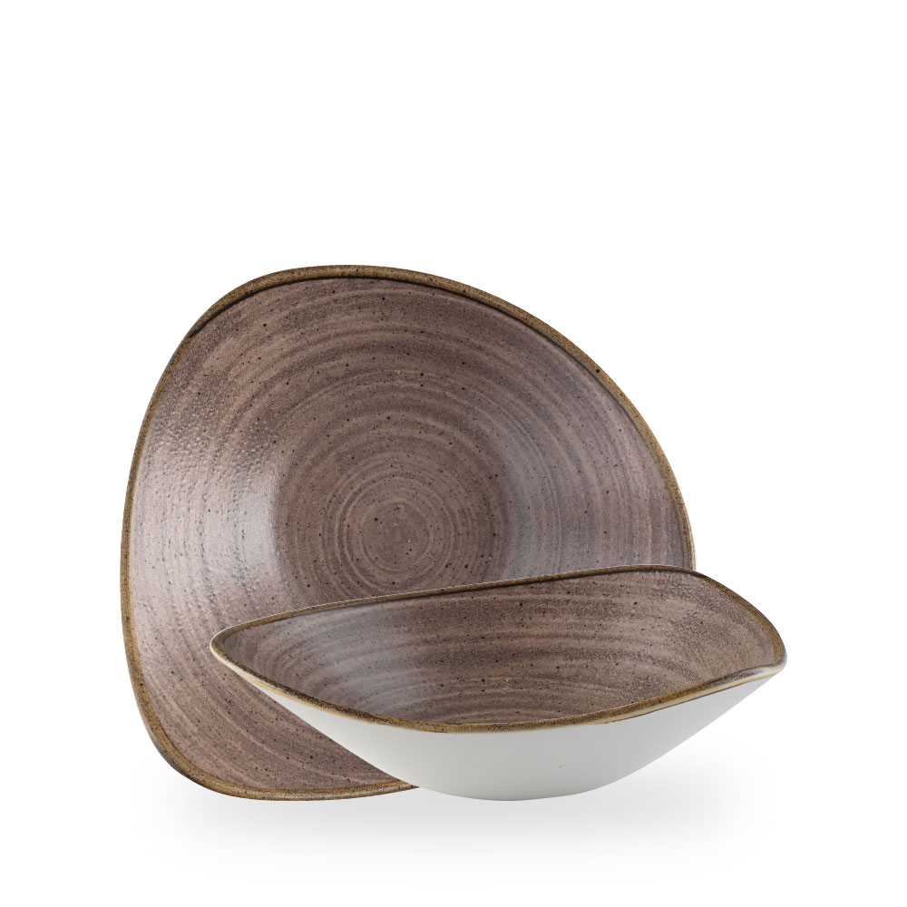 Churchill Stonecast Raw Brown Bowl Dreieck. 23.5 cm, 60Cl 