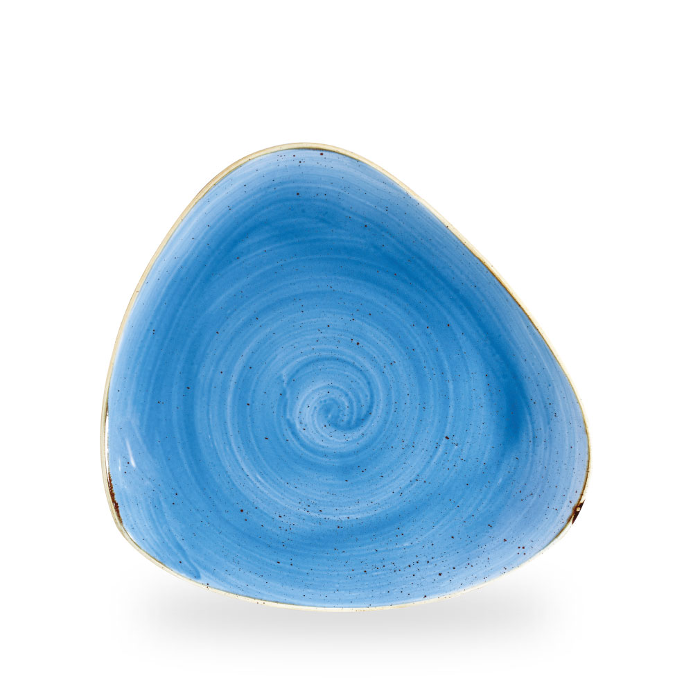 Churchill Stonecast Cornflower Blue Teller Dreieck. 26,6 cm