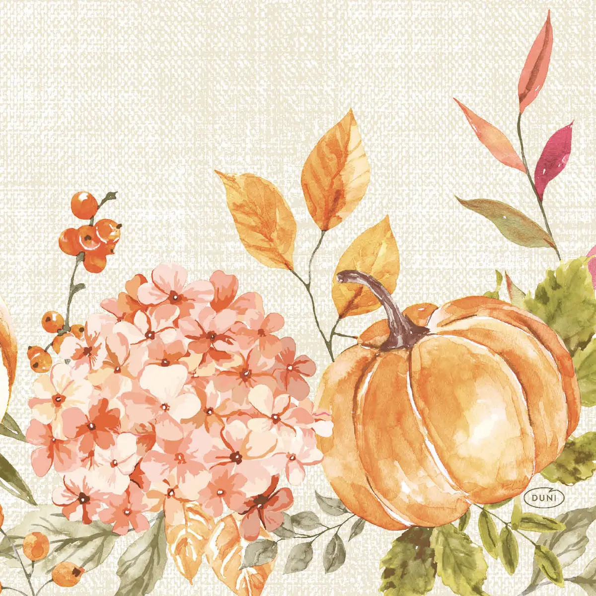 Zelltuchservietten - Spicy Pumpkin, 33 x 33 cm, 3-lagig 1/4 Falz