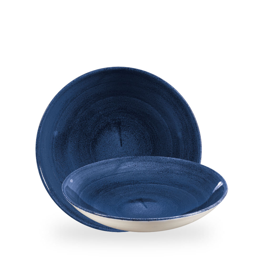 Churchill Stonecast Patina Cobalt Blue Teller Tief Coup 24,8 cm