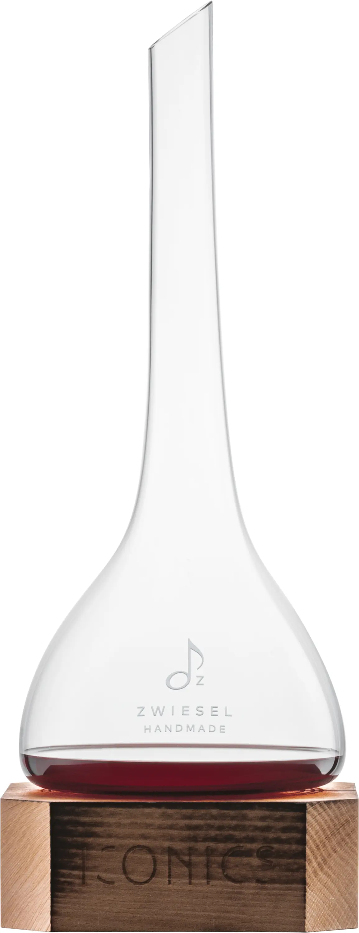 Dekanter Iconics mit Holzsockel, 0.75 ltr.