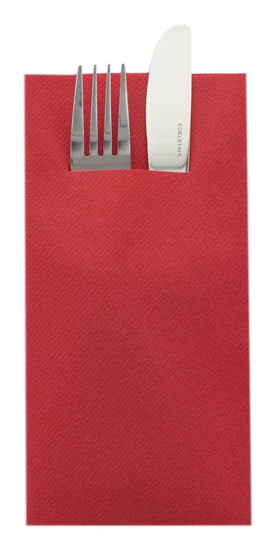 Pocket Napkin - Linclass light Besteckservietten, 40 x 40 cm, 1/8 Falz, rot