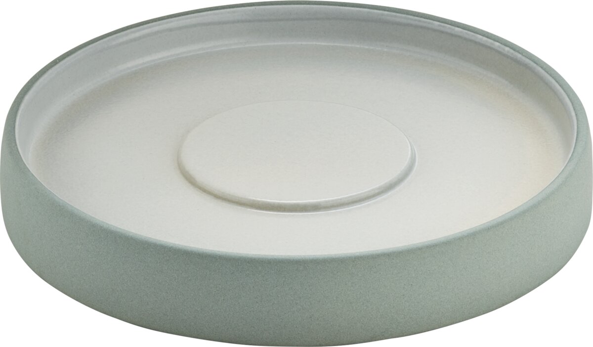 2in1 Grau-Weiß - Teller, Untertasse rund, 16 cm