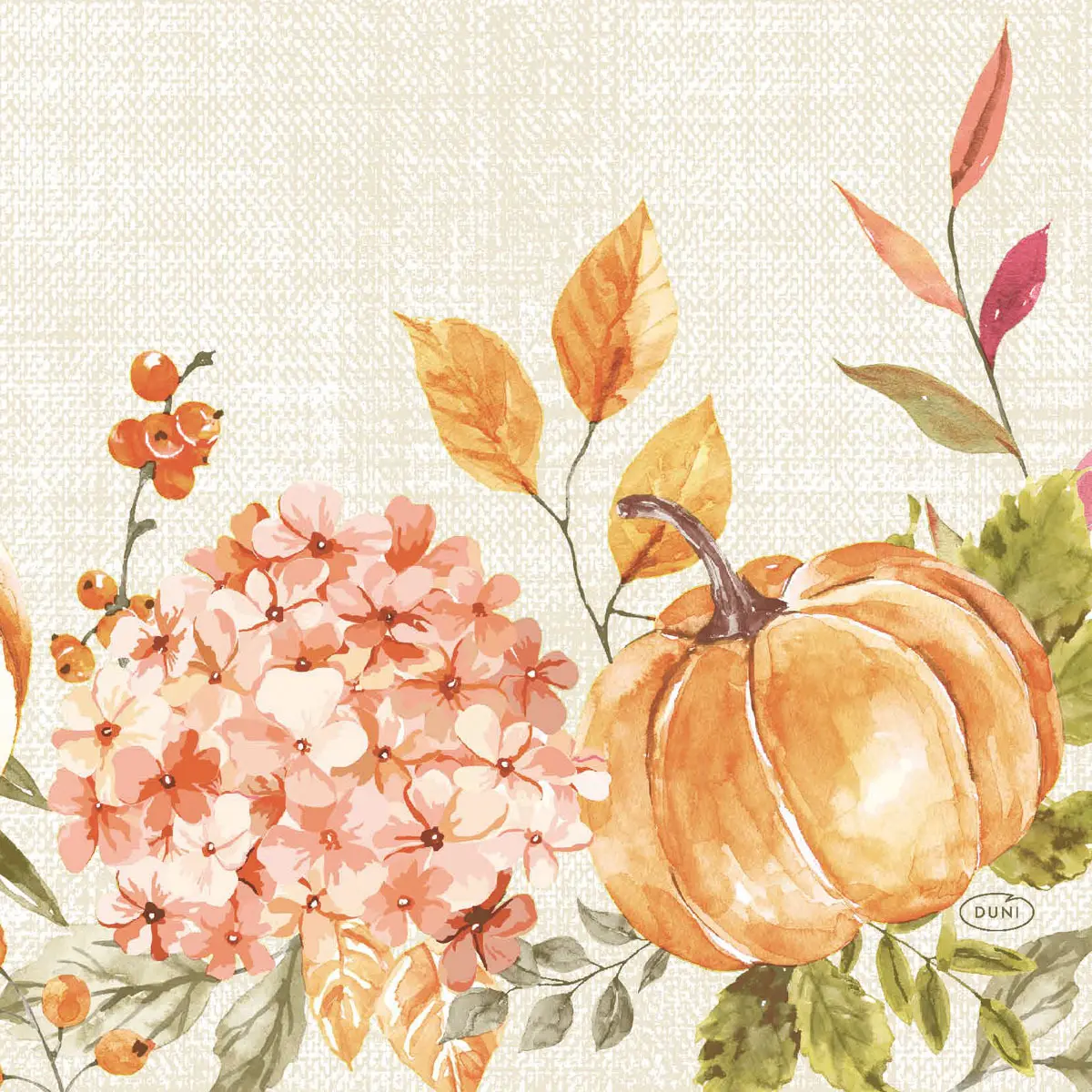 Zelltuchservietten - Spicy Pumpkin, 33 x 33 cm, 3-lagig, 1/4-Falz