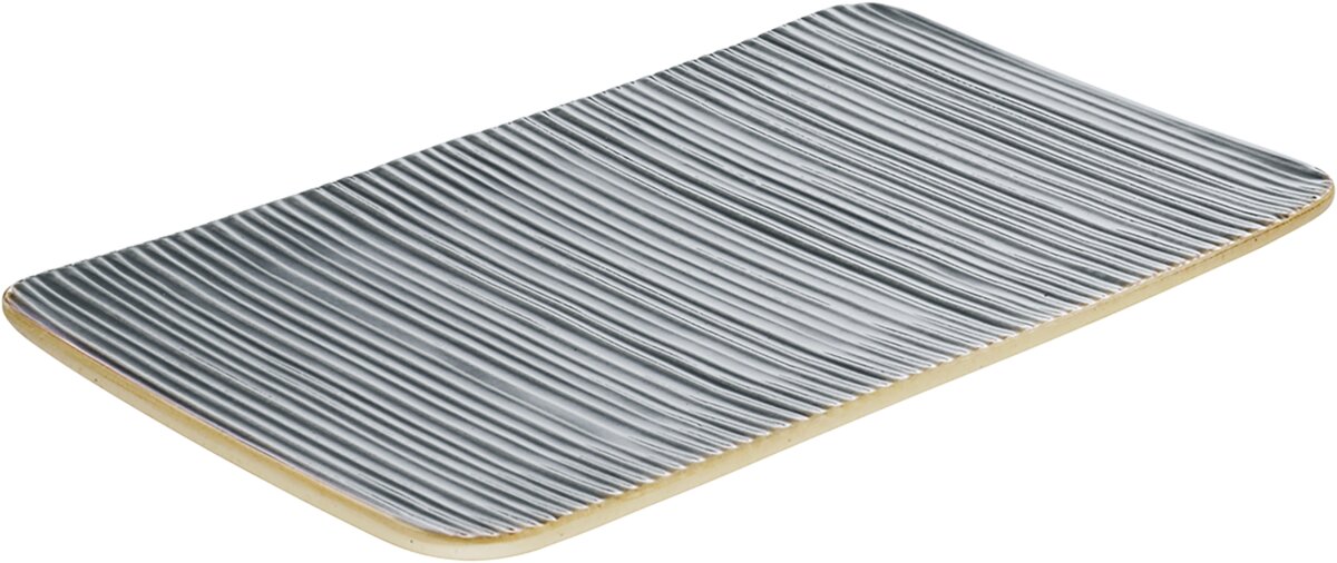 Nara Grey - Platte rechteckig Relief, grau, 30 x 18 cm