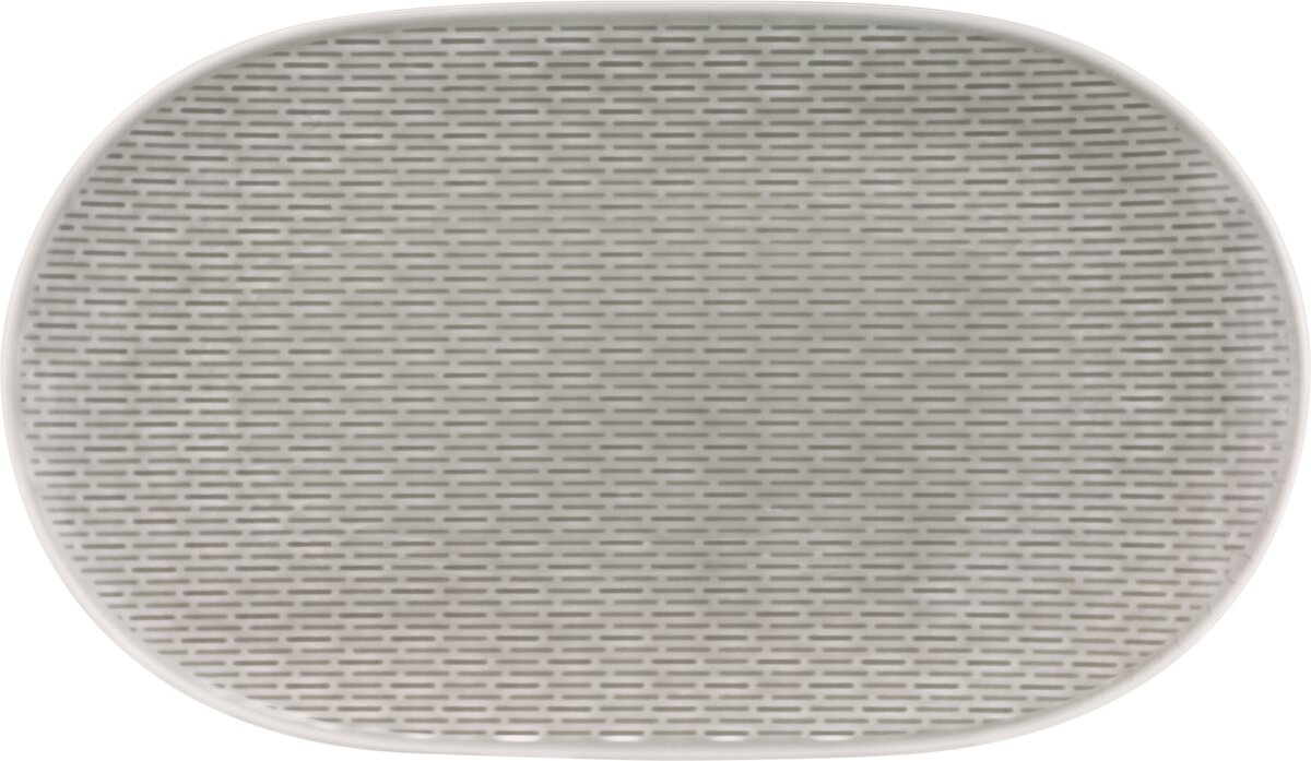 Scope glow GRAY - Platte oval coup Struktur 32 x 19 cm