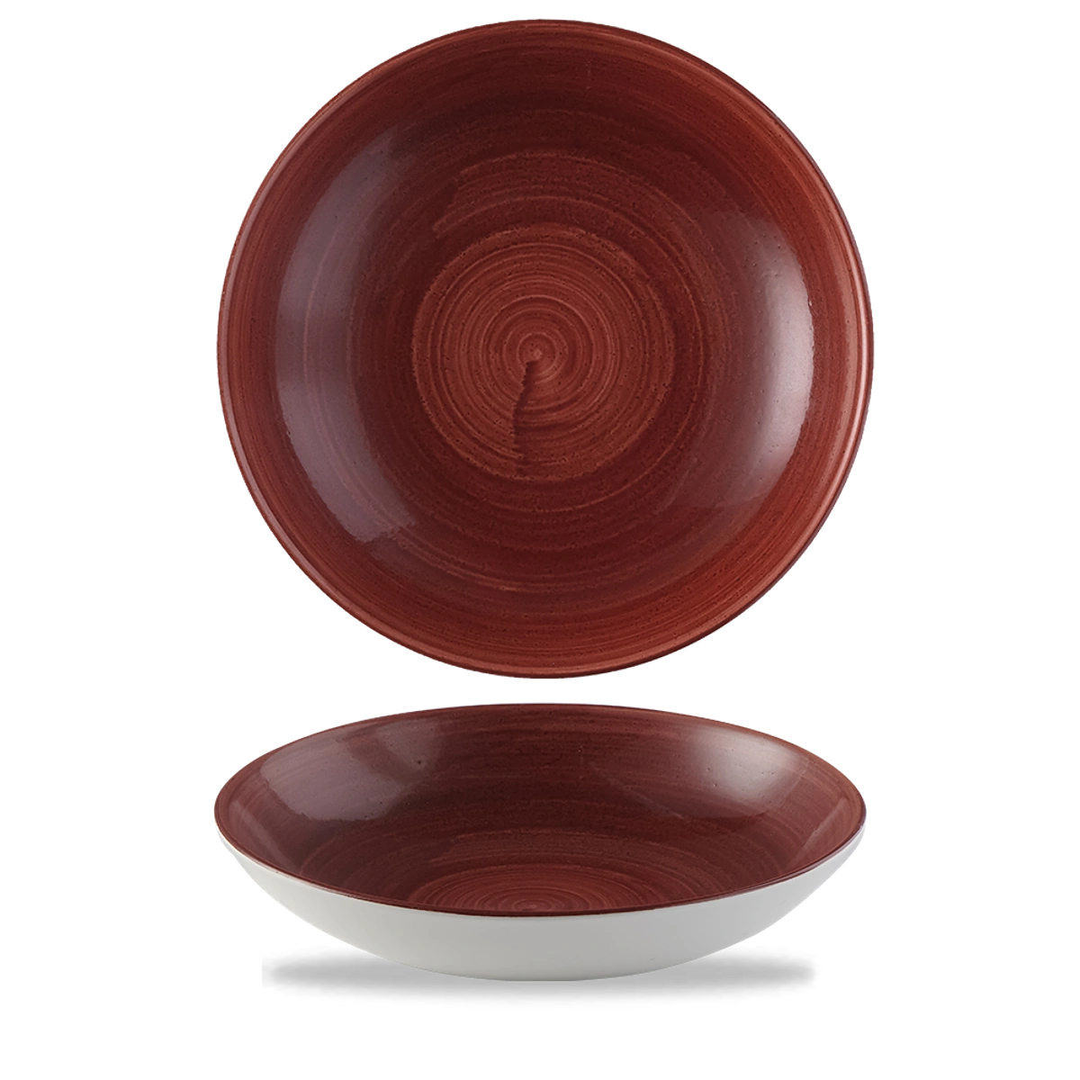 Churchill Stonecast Patina Rust Red Teller Tief Coup 24,8 cm