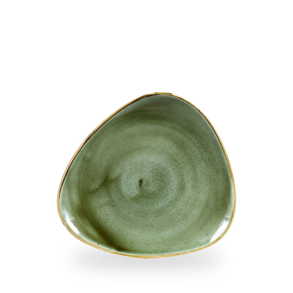 Churchill Stonecast Samphire Green Teller Dreieck. 22,9 cm