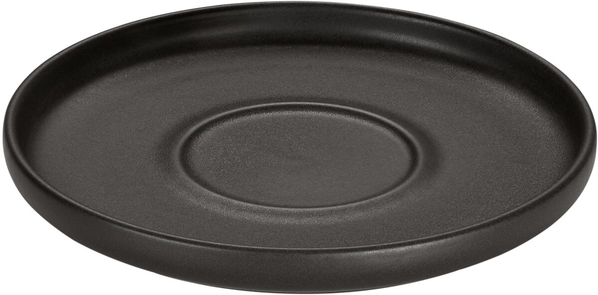 Elements Black - Untertasse rund, schwarz, 14 cm