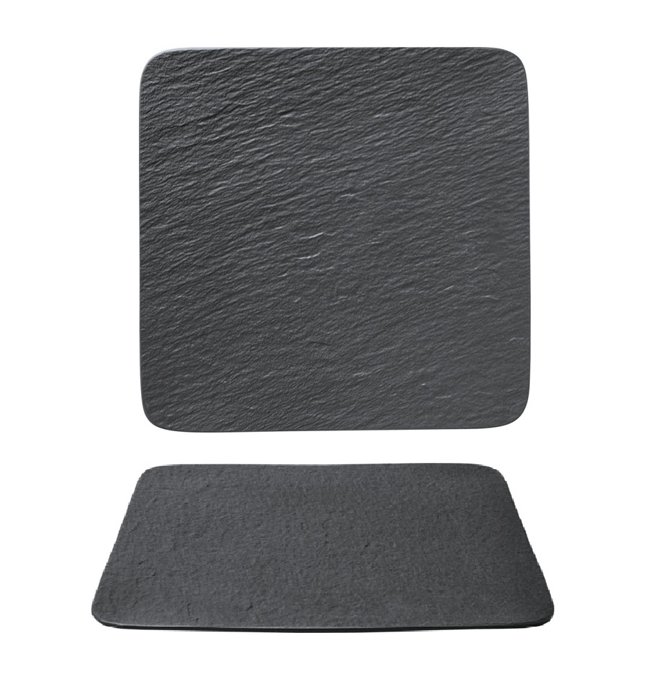 The Rock Black Shale - Teller flach quadratisch, 32.5 x 32.5 cm